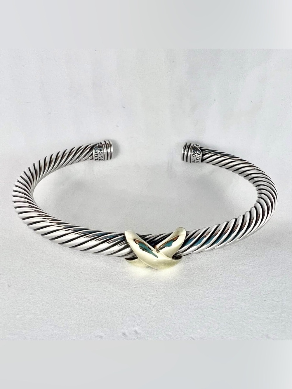 David Yurman Gold X Crossover Cable Bracelet